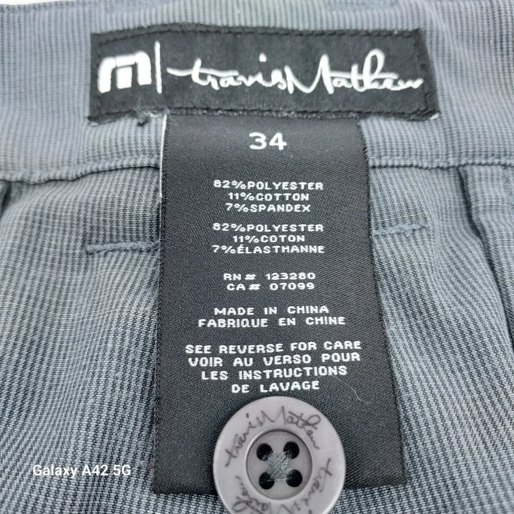 Travis Mathew Mens Golf‎ Shorts Grey Micro Stripe Stretch Size 34